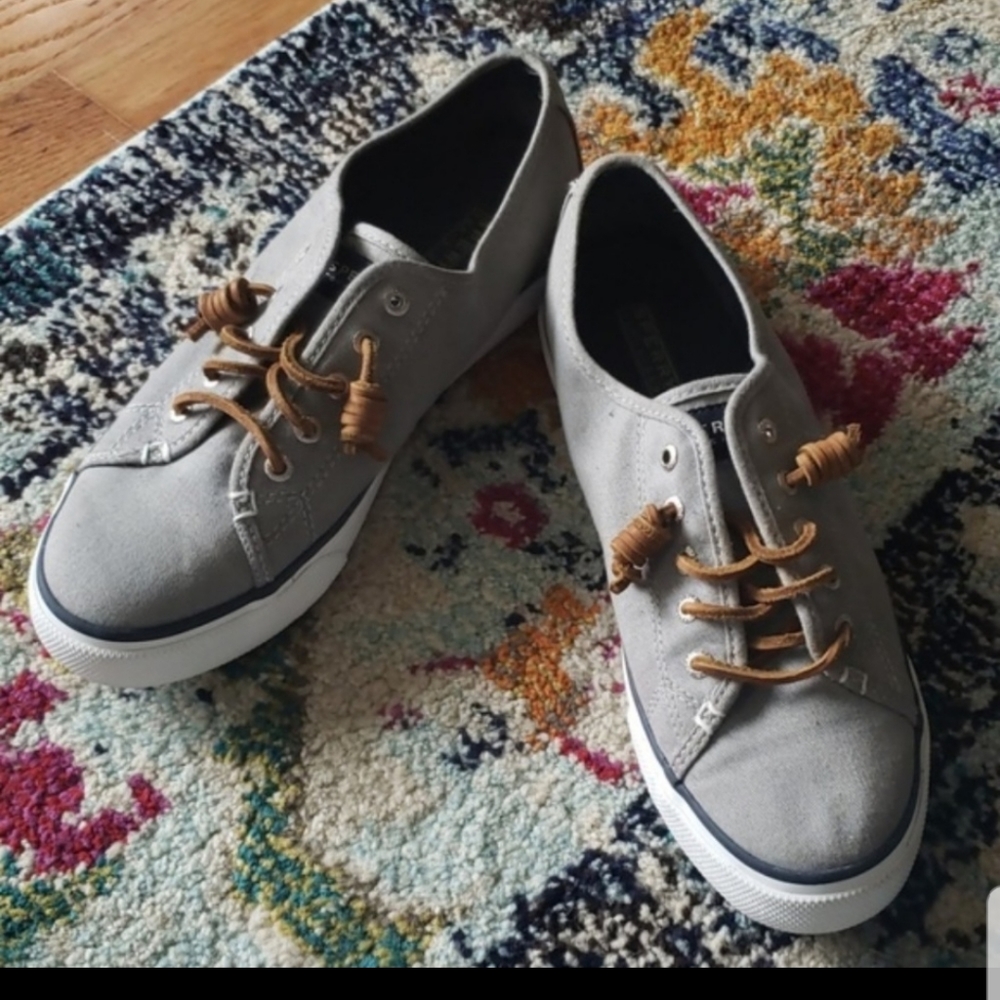 Women's Sperry Top Spider Grey gym shoe 8.5